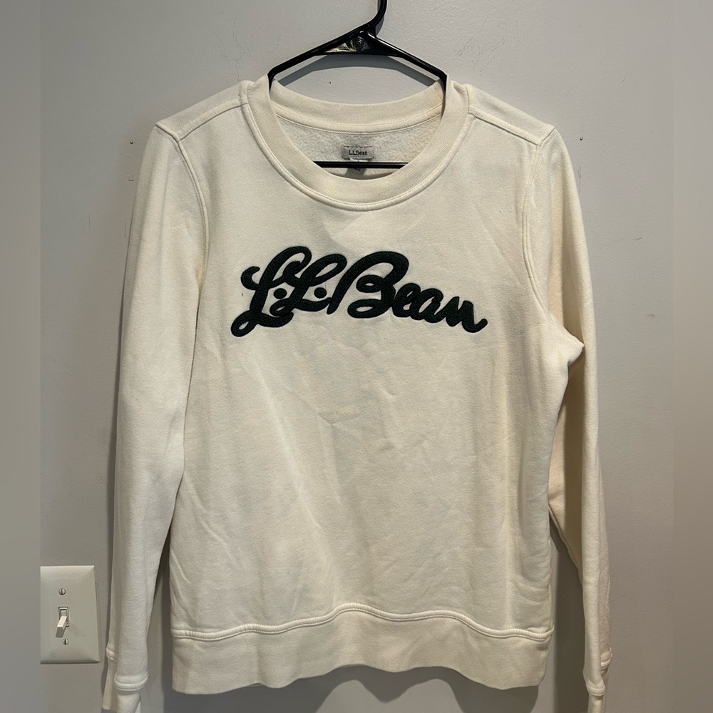 L.L. Bean Women's Cream Sweater with Sherpa Writing